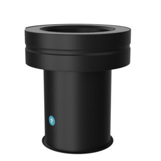 Aansluitstuk met nisbus Ø150 mm – Isoduct dubbelwandig rookkanaal zwart