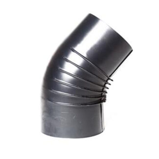 Bocht Ø125 mm – 45° – Enkelwandig geblauwd staal