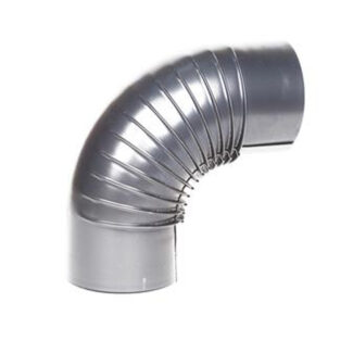 Bocht Ø125 mm – 90° – Enkelwandig geblauwd staal