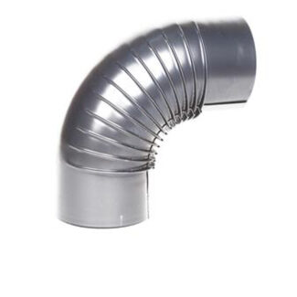 Bocht Ø130 mm – 90° – Enkelwandig geblauwd staal