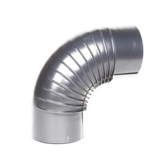 Bocht Ø200 mm – 90° – Enkelwandig geblauwd staal