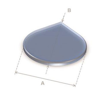 Vloerplaat druppelvorm 90 x 90 cm 6 mm helder glas