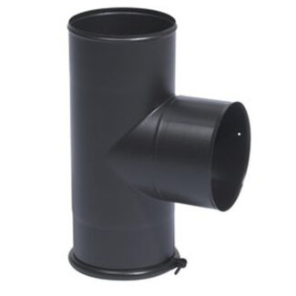 T-Stuk met dop Ø150 mm –  Enkelwandig geëmailleerd staal