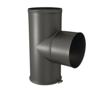 T-Stuk met dop aansluiting Ø120 mm > Ø125 mm –  Enkelwandig geëmailleerd staal