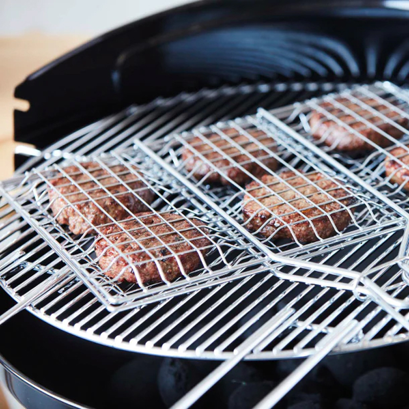 Barbecook hamburgergrill uit chroom en hout - Afbeelding 5