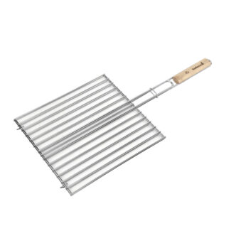 Barbecook dubbel rechthoekig rooster uit chroom en hout