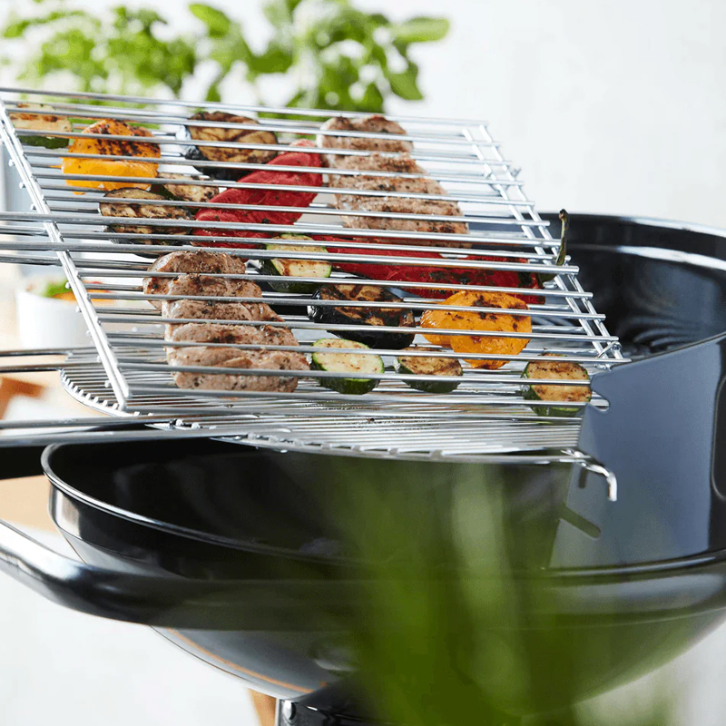 Barbecook dubbel rechthoekig rooster uit chroom en hout - Afbeelding 2