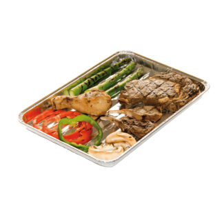 Barbecook set van 5 wegwerp rechthoekige barbecueschalen uit aluminium