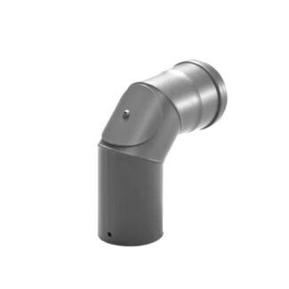 Bocht Ø100 mm – 90° met deur – Pelletkachelafvoer – Zwart staal