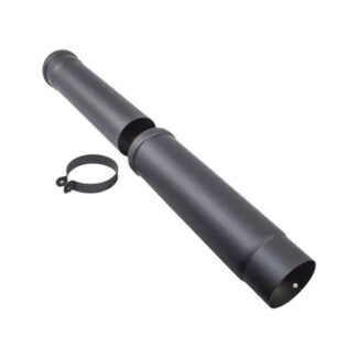 Paspijp Ø100 mm – 41-61 cm – Pelletkachelafvoer – Zwart staal