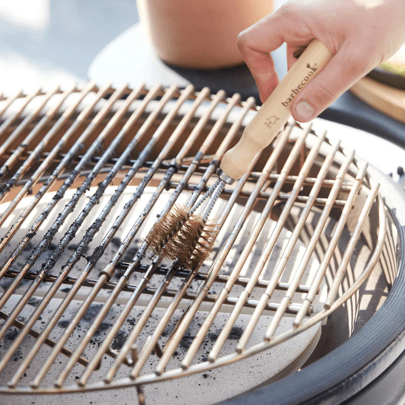 Barbecook 2-koppige roosterborstel uit koper en rubberhout - Afbeelding 6
