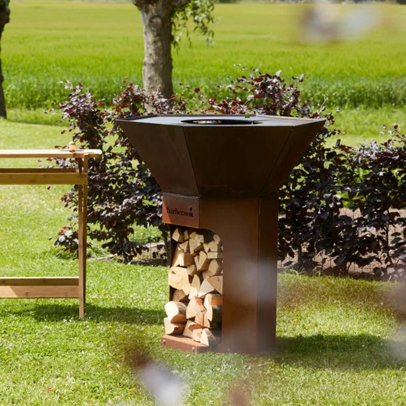 Barbecook Nestor Original houtbarbecue uit corten staal 92x82x101cm - Afbeelding 7