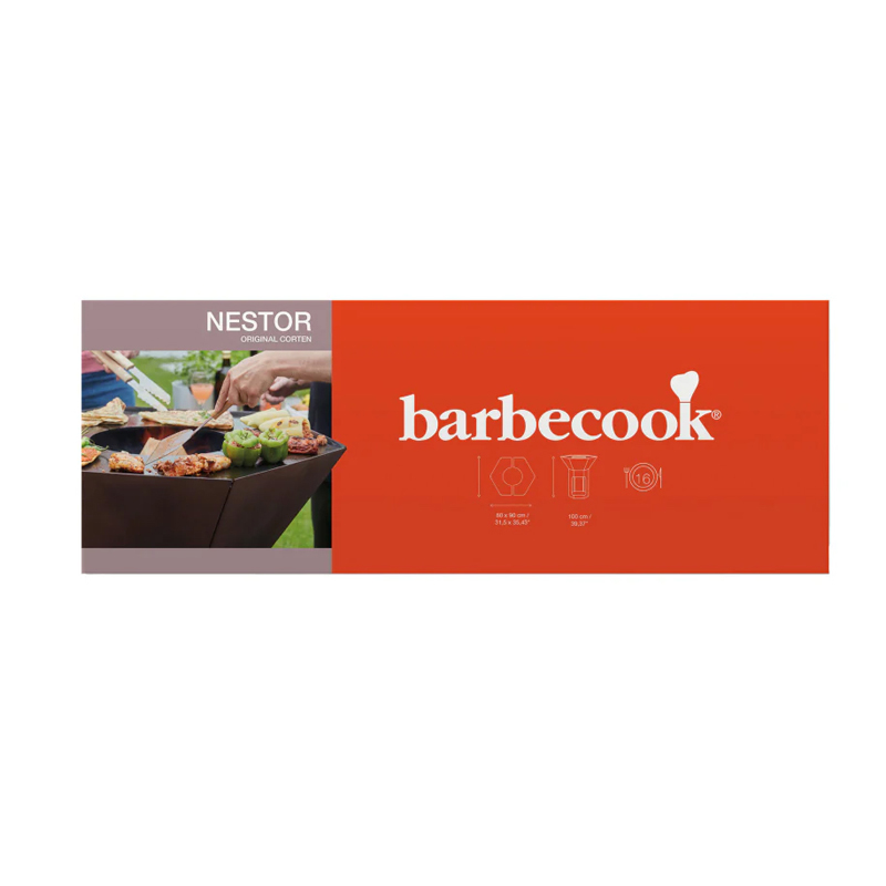 Barbecook Nestor Original houtbarbecue uit corten staal 92x82x101cm - Afbeelding 8
