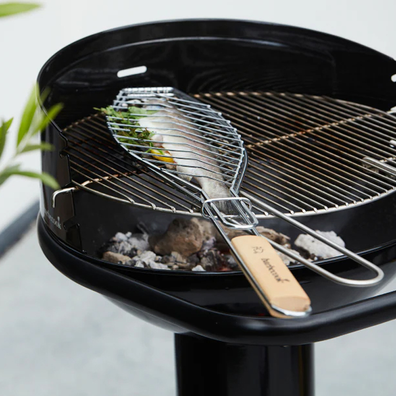 Barbecook visgrill uit chroom en hout - Afbeelding 5