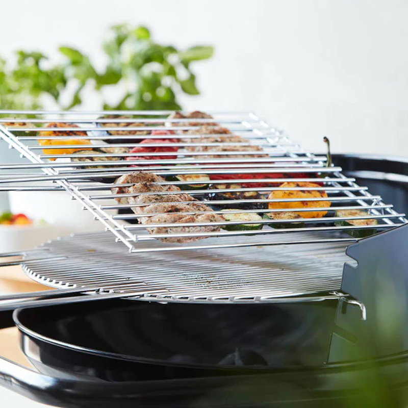 Barbecook dubbel rechthoekig rooster uit chroom en hout - Afbeelding 6